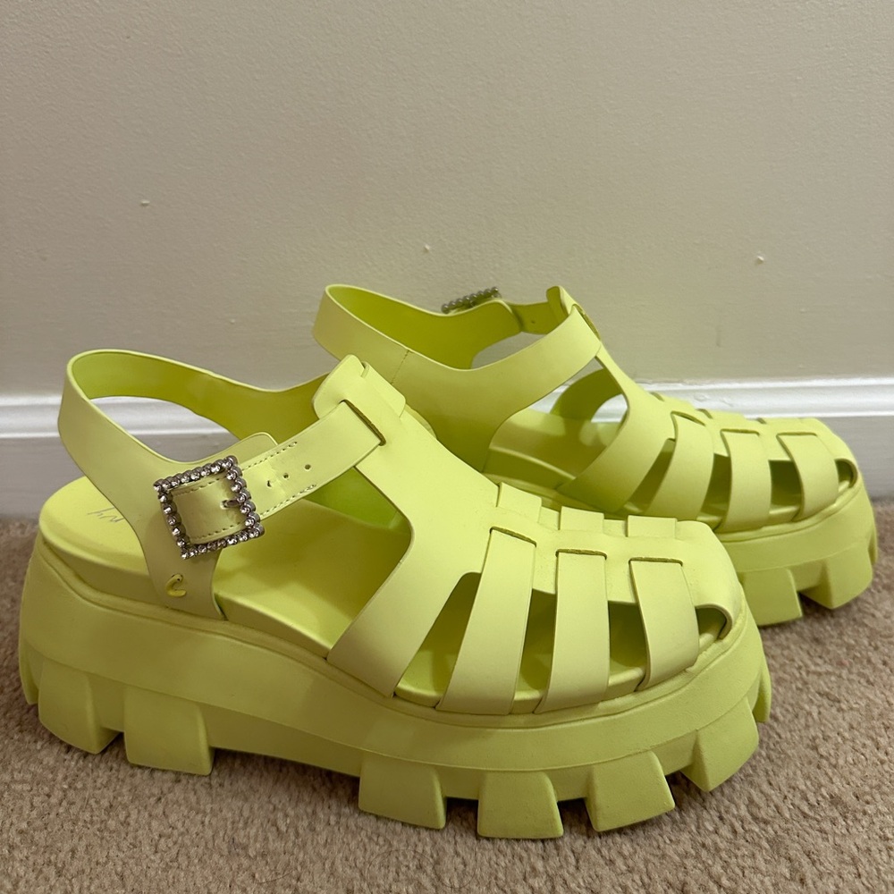 Women’s Circus NY by Sam Edelman Yellow Alyson Platform Sandals Shoes US Size 10 - Picture 2 of 16